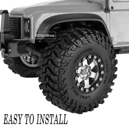 1.3" RC Crawler Tire Skins,Multi-Terrain Soft Sticky Rubber Tires for TRX4 SCX24 FMS Ascent-18 1/18 1/24 Off-Road RC Car Upgrade Parts,4PCS (Style E) - style: StyleE(4PCS)