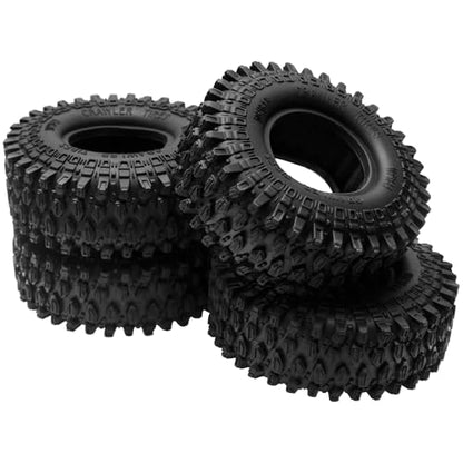 ShareGoo RC 1.9" Crawler Tires Rubber Mud Tires OD 105mm Compatible with Axial SCX10 Redcat Gen8 D90 Traxxas TRX4 MST 1/10 RC Crawler Car (105 * 38mm) - size: 105 * 38mm