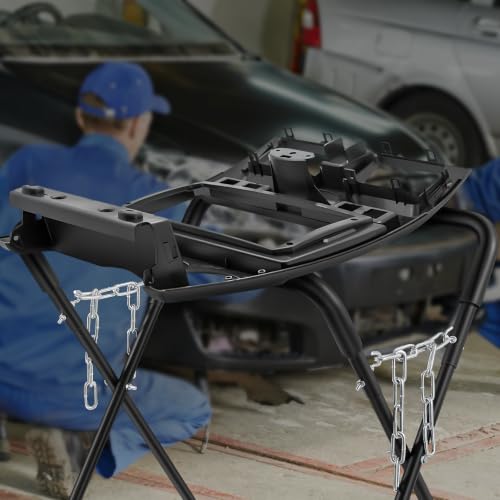 Folding Work Stand, Black, 1-Pack | 500-Pound Capacity, Adjustable, For Automotive Repair, Woodworking & Surfboards