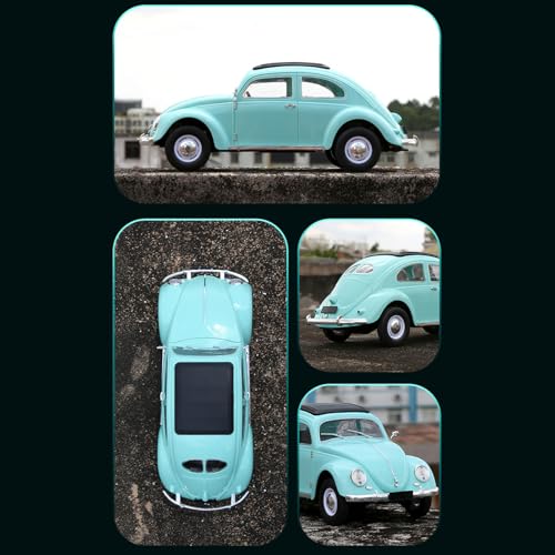 1:16 Beetle 1950 RC Car, 4CH RWD 2.4GHz RC Car with LED Lights | Classic Retro Design with 2 Rechargeable Battery. Rear-wheel Drive for Control. Volkswagen Beetle Toy Car for Hobbyists