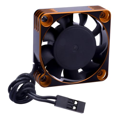 RC Car Motor Cooling Fan Heatsink 16000RPM Brushless ESC Cooling Fan 40x40mm for RC Car 1/8 1/10 540 550 Motor (Gold) - color: Gold