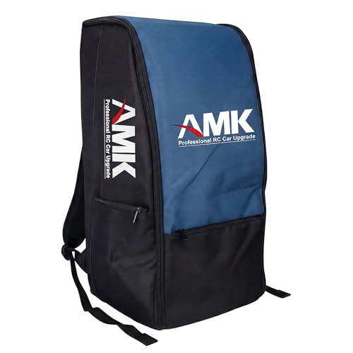 AMK RC Car Backpack, Waterproof RC Car Bag Large Capacity RC Car Storage Bag for 1/8 & 1/10 RC Crawler, Padded Carrying Case with Straps & Multi Pockets for TRX4 TRX6 Axial SCX10 Capra D90 TF2 CC01 - color: Blue
