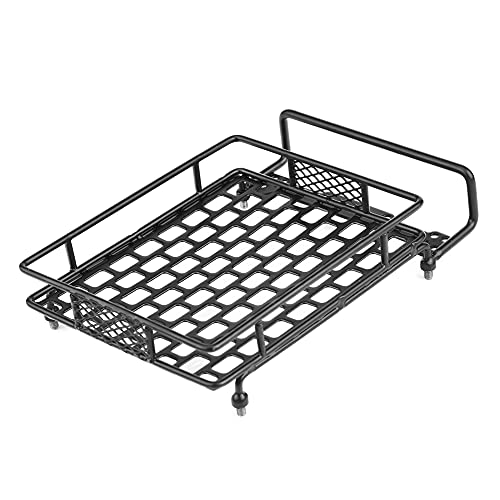 Steel Luggage Tray Roof Rack for 1/10 RC Crawler Car, Durable Metal Roof Rack, Lightweight RC Accessory with Easy Installation, Universal Fit for CC01 CR01 D90 SCX10 Models (Large Size) - style: Large Size