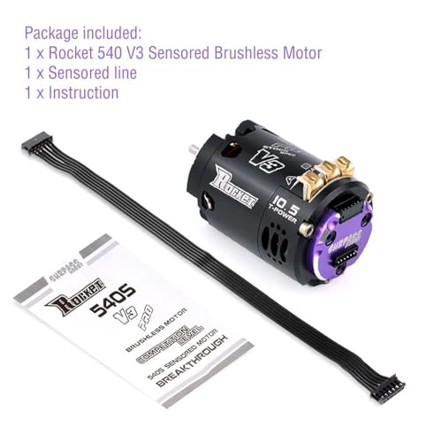 540 V3 5.5T 6650KV Modified Sensored Brushless Motor Shaft ø3.175mm Adjustable Timing Competition Level RC Motor for 1/10 1/12 F1 RC Drift Touring Racing Car - size: 5.5T