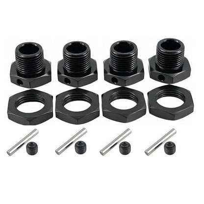 17mm Aluminum Wheel Hex Nut Kit for ARRMA Typhon Mojave Felony 6S (Black) | 1/8,1/7,Infraction,Limitless,ARAC9416 ARAC9763 ARA311035,CNC Machined,High Strength,Precision Fit,Wear Resistant - color: Black