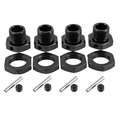 17mm Aluminum Wheel Hex Nut Kit for ARRMA Typhon Mojave Felony 6S (Black) | 1/8,1/7,Infraction,Limitless,ARAC9416 ARAC9763 ARA311035,CNC Machined,High Strength,Precision Fit,Wear Resistant - color: Black