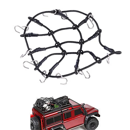 RC Crawler Car Accessories Roof Decoration Set, 10 pcs, Luggage Net, Oil Drum, Recovery Board, Fuel Tank, Fire Extinguisher, Toolboxes for 1/18 1/24 TRX4M SCX24 SCX10 GEN FMS Upgrade Parts