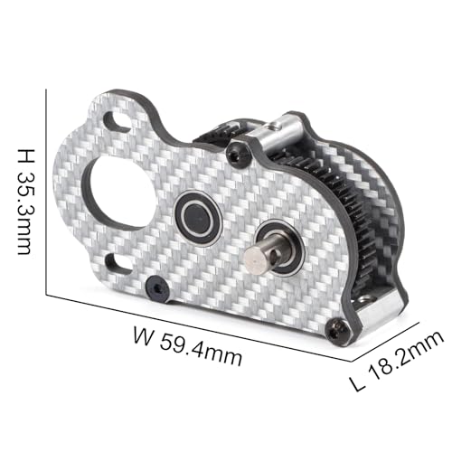 Carbon NOD Transmission Straight Axle Gearbox for Scaler Sportsman, Silver | Ultra Lightweight Low-CG Design, with Aluminum Axial 3 Gear Adapter Plate, Fits 48P Pinions from 9T to 17T - color: Silver