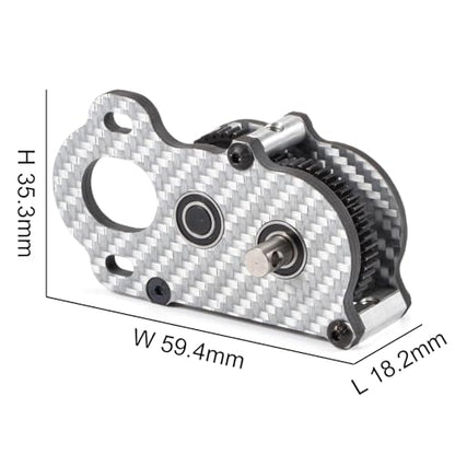 Carbon NOD Transmission Straight Axle Gearbox for Scaler Sportsman, Silver | Ultra Lightweight Low-CG Design, with Aluminum Axial 3 Gear Adapter Plate, Fits 48P Pinions from 9T to 17T - color: Silver