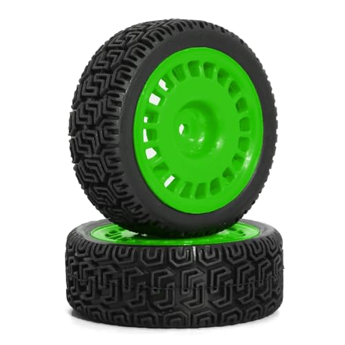 1/10 RC On-Road tires 68mm 4 PCS Rally Tires General Purpose Grip Soft Material Tread For 1:10 Tamiya xv02 Maze Tires Lc Off-Road 94123 Kyosho FW06%t048 (Green, 3) - color: Green