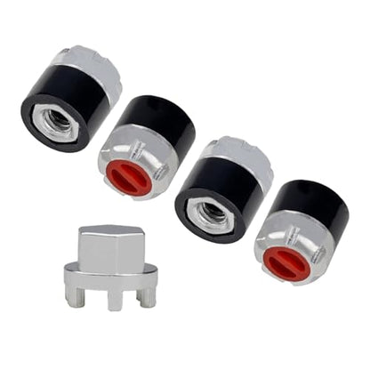 4PCS TGCWENG M4 CNC Aluminum Alloy RC Wheel Hex Nuts with Tools Suitable for TRX4 Axila SCX10 Redcat HSP Etc 1/10 RC Crawler Car (Red) - color: Red