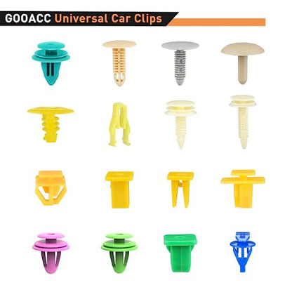GOOACC 501PCS Universal Car Clips Mixed Auto Bumper Fender Trim Door | Panel Shield Engine Cover Retainer Rivet Push with Fastener Remover for GM Ford Chrysler Toyota Lexus Honda Acura Dodge Jeep - color: 500Pcs Mixed Clips + 1 Remover