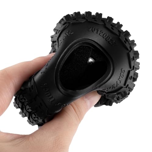 4PCS 1.3" Beadlock Tires with Foam Insert for 1/24 Axial SCX24 AX24 1/18 TRX4M RC Crawler Truck Car Upgrade Parts (C Style) - color: #C Style