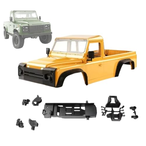 324mm Wheelbase 2-Door Pickup Truck Body Shell for 1/10 RC Crawler Car, Compatible with Traxxas TRX4 Defender RD110 (Yellow) - color: Yellow