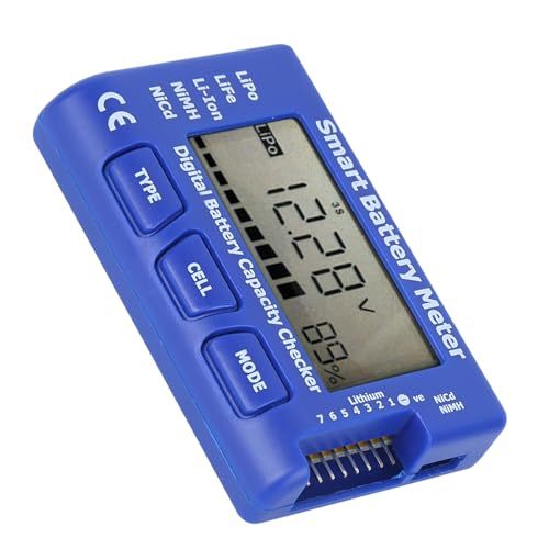5 in 1 Smart Digital Battery Meter Capacity Tester with Large LCD Display - Multifunction for LiPo/LiFe/Li-ion/NiMH/NiCd Batteries