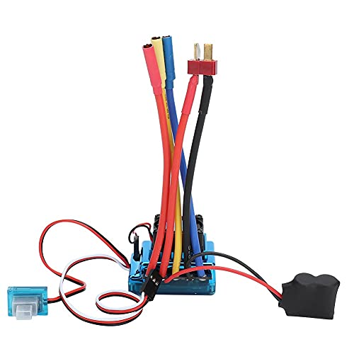 Brushless ESC, Water Proof Dustproof RC Car Speed Controller with Program Card Interface for 1/10 1/14 /16 Scale Remote Control Vehicles (45A)