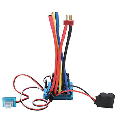 Brushless ESC, Water Proof Dustproof RC Car Speed Controller with Program Card Interface for 1/10 1/14 /16 Scale Remote Control Vehicles (45A)