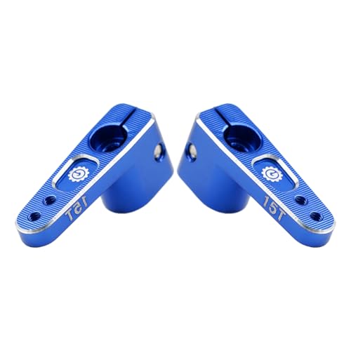 2PCS 15T SCX24 Servo Horn for EMAX ES08MA Suitable for Axial SCX24 AX24 90081 Etc 1/24 RC Crawler Car Upgrades (Blue) - color: Blue