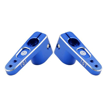 2PCS 15T SCX24 Servo Horn for EMAX ES08MA Suitable for Axial SCX24 AX24 90081 Etc 1/24 RC Crawler Car Upgrades (Blue) - color: Blue