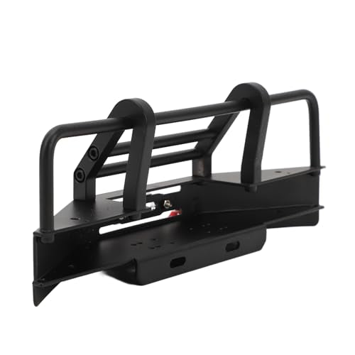Metal Front Bumper for Axial SCX10 110 RC Crawler with Trailer Hitch, Heavy Duty Iron Impact Protection Upgrade Part, Black
