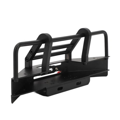 Metal Front Bumper for Axial SCX10 110 RC Crawler with Trailer Hitch, Heavy Duty Iron Impact Protection Upgrade Part, Black