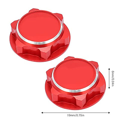 17mm Hex Wheel Nuts, 4pcs Aluminum Alloy 17mm Self Lock Hex Wheel Nuts Adapter Dustproof Caps for 1/8 RC Car Track Wheel Rims (Red) - color: Red