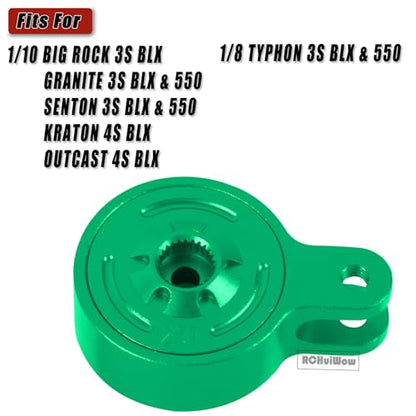 RC Servo Saver Set 25T Upgrades Part for 1/10 Big Rock 3S BLX,Granite/Senton 3S BLX & Mega550,Kraton/Outcast 4S BLX,1/8 Typhon 3S BLX& Mega550,Alloy Fixed Link Steering Servo Saver,Green - color: Green-1 Set