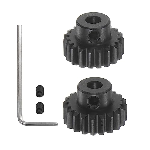 HARFINGTON Mod 1 M1 Pinion Motor Gear Set 2pcs 19T 20T Fit 5mm RC Motor Shaft M1 Pitch Gears for RC Car, with Hex Key - style: 19T 20T