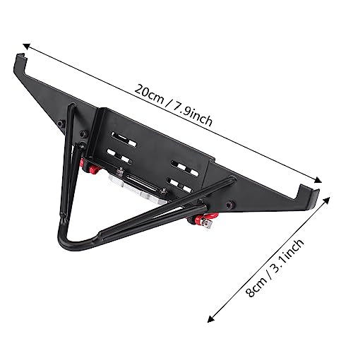 RC Crawler Steel Front Bumper with LED Lights, Heavy Duty RC Car Front Bumper, 1/10 Scale Off Road Bumper for Axial SCX10 90046, Durable Metal Bumper with Easy Installation Kit