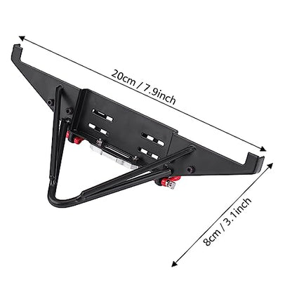 RC Crawler Steel Front Bumper with LED Lights, Heavy Duty RC Car Front Bumper, 1/10 Scale Off Road Bumper for Axial SCX10 90046, Durable Metal Bumper with Easy Installation Kit