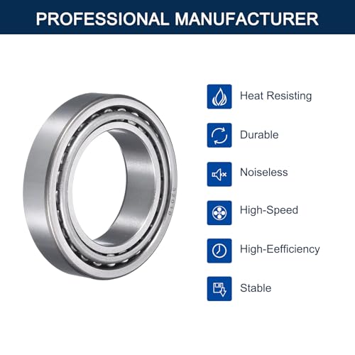 2 Pack 32010 Tapered Roller Bearing Cone and Cup Set | 50mm Bore 80mm OD 20mm Cup Width, Chrome Steel Taper Bearings Set, ABEC-3 - size: 32010