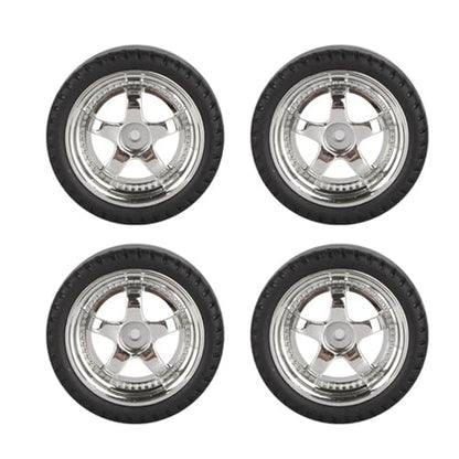 RC Cars Models for Ldrc AE86 A86 A86P LD1801 1/18 Rc Upgrade Accessories Rc Parts 4pcs 33mm Rc Drift Tire Wheel Hard Tyre Modified Parts(Silver) - color: Silver