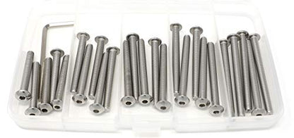 iexcell 25 Pcs M5 x 40/45/50/55/60 Stainless Steel 304 Hex Socket Button Head Cap Screws Bolts Assortment Kit - size: M5 x 40/45/50/55/60mm