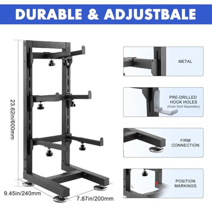 Multilayer Storage Rack Shelf Display Stand for RC Model Cars | Quick assembly, multi-scale fits for 1/10-1/24 TRX4 SCX10 TRX4M SCX24, expandable side holes for hanging RC tools - size: 7.87" x 9.45" x 23.62"