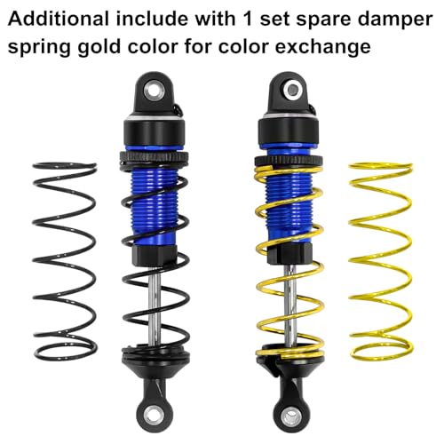 Aluminum 1/16 RC Shock Absorber Front Rear Adjustable Springs Shock Damper | for 1/16 Traxxas Mini Maxx 4WD 107154-1 Mini XRT VXL-3S 108076-1 RC Truck Upgrade, 4PCS, Blue - color: Blue