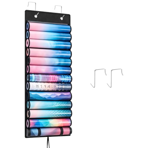Playmat Tube Storage Bag - Portable Hangable Door Organizer Clear Slots Fits for 13 Card Game Storage Playmats Case for TCG/RPG Game Mat (13 Tubes)