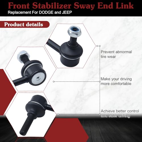 2* K750578 K750579 Front Sway Bar Link - Reduce SUV Body Roll | Compatible with 2011-2018 Dodge Durango 2011-2015 Jeep Grand Cherokee - color: 1*K750578 1*K750579, size: Sway Bar Link
