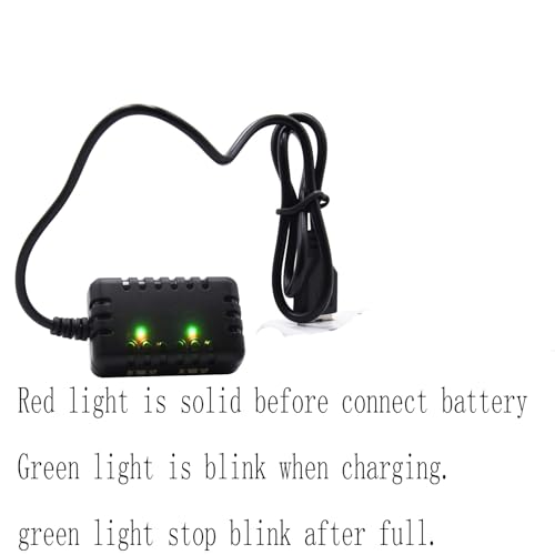 Blomiky 2-in-1 2S 7.4V 1000mA Li-ion/Li-po Battery Balance Charger Cable for RC Boat Airplane Helicopter Trucks Cars 2S Lipo Battery 7.4V 1 to 2