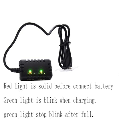 Blomiky 2-in-1 2S 7.4V 1000mA Li-ion/Li-po Battery Balance Charger Cable for RC Boat Airplane Helicopter Trucks Cars 2S Lipo Battery 7.4V 1 to 2