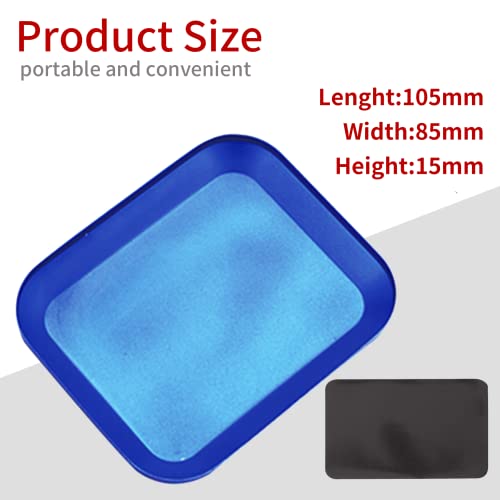 Screw Tray with Magnetic Pad, Aluminium Screws Disk Pallet for Repair Tool of RC Model Car Helicopters Airplanes-Blue