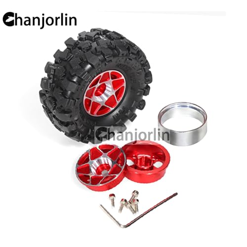 1.0 RC Crawler Tires 1/24 1/18 All Terrain Super Soft Sticky Rubber Mud Slingers Tyres For 1:24 1:18 Rock Crawler Car Axial SCX24 FMS AX24 FCX18 FCX24 TRX4M 1.0" Beadlock wheels Rim 4PCS