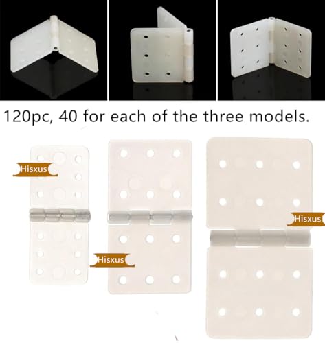 120 Pcs 3Sizes White Pinned Hinge with Removable Split Pins Compatible with RC Airplane Parts DIY Accessories (1, 120PCS)
