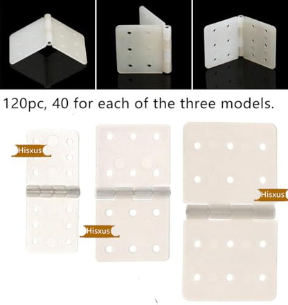 120 Pcs 3Sizes White Pinned Hinge with Removable Split Pins Compatible with RC Airplane Parts DIY Accessories (1, 120PCS)