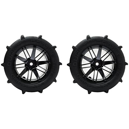 2 Pieces RC 1:16 Pre-Glued Paddles Buggy Tires Hex 12mm Wheels for Snow Sand H16BM 16889 16890A H16E H16GT H16DR H16 HB17 144001 144002 124016 16890 Off Road Car(2 PCS) - color: 2pcs, size: 1:16