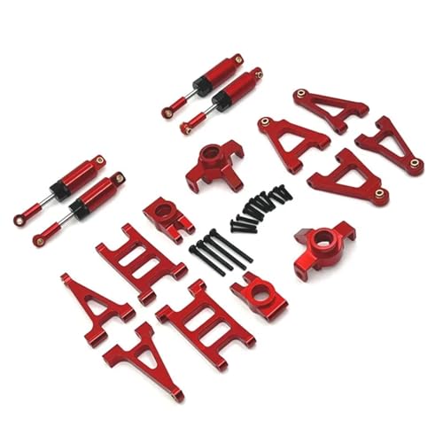 RC Models Components For Mjx 14301 14302 14303 1/14 4WD Shock Absorber Steering Tie Rod RC Metal Upgrade Parts Accessories Replacement Replace(Red) - color: Red