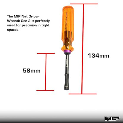 MIP 9802 5.0mm Metric Hex Nut Driver RC Tool – Precision Grip Hex Screwdriver with Deep Socket for RC Car Repair, Made 100% in USA - size: 5.0mm