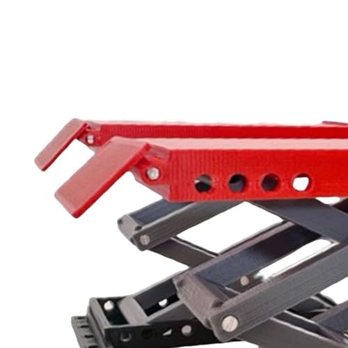 Simhoa RC Car Work Stand,RC Miniature Lifting Platform, Portable,for 1/18 Scale Crawler,Manual Lift Table Repair Workstation, Red Black