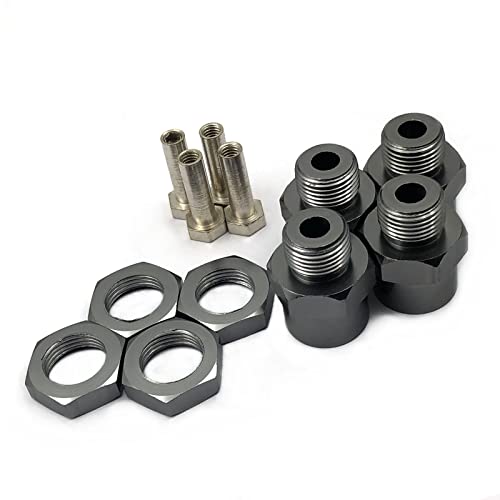 FainWan 4Pcs Aluminum 12mm Turn 17mm Wheel Hex Hub Conversion Adapter for 1/10 RC Car Upgrade Parts