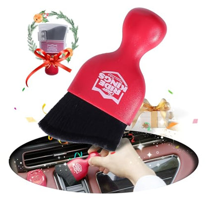 Car Interior Detailing Brush - Red | Sweeps dust from auto dashboard, door panels & buttons. Soft bristles with cover. Ideal vehicle cleaning supply gift. - color: Matte Black