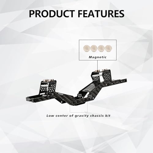 SCX24 LCG Chassis RC Carbon Fibre Frame Body Shell for Axial SCX24 | Frame Body Shell Kit for Axial SCX24 C10 JLU Bronco Base Camp GX470 Upgrade Parts 1/24 RC Crawler